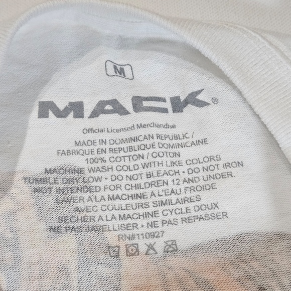 Mack Trucks Shirt Mens Medium White Bulldog Graphic Tee Back Print Logo Trucking - Picture 3 of 6